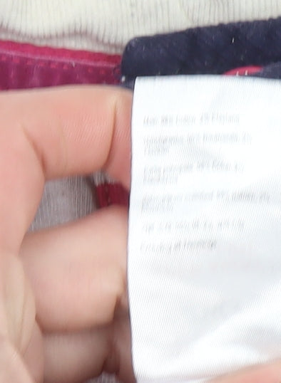 Joules Women’s Navy Pink Striped Henley Pullover Sweatshirt UK 12