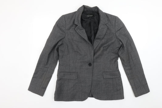 Jaeger Women’s Grey Wool Blend Single Breasted Blazer UK 10