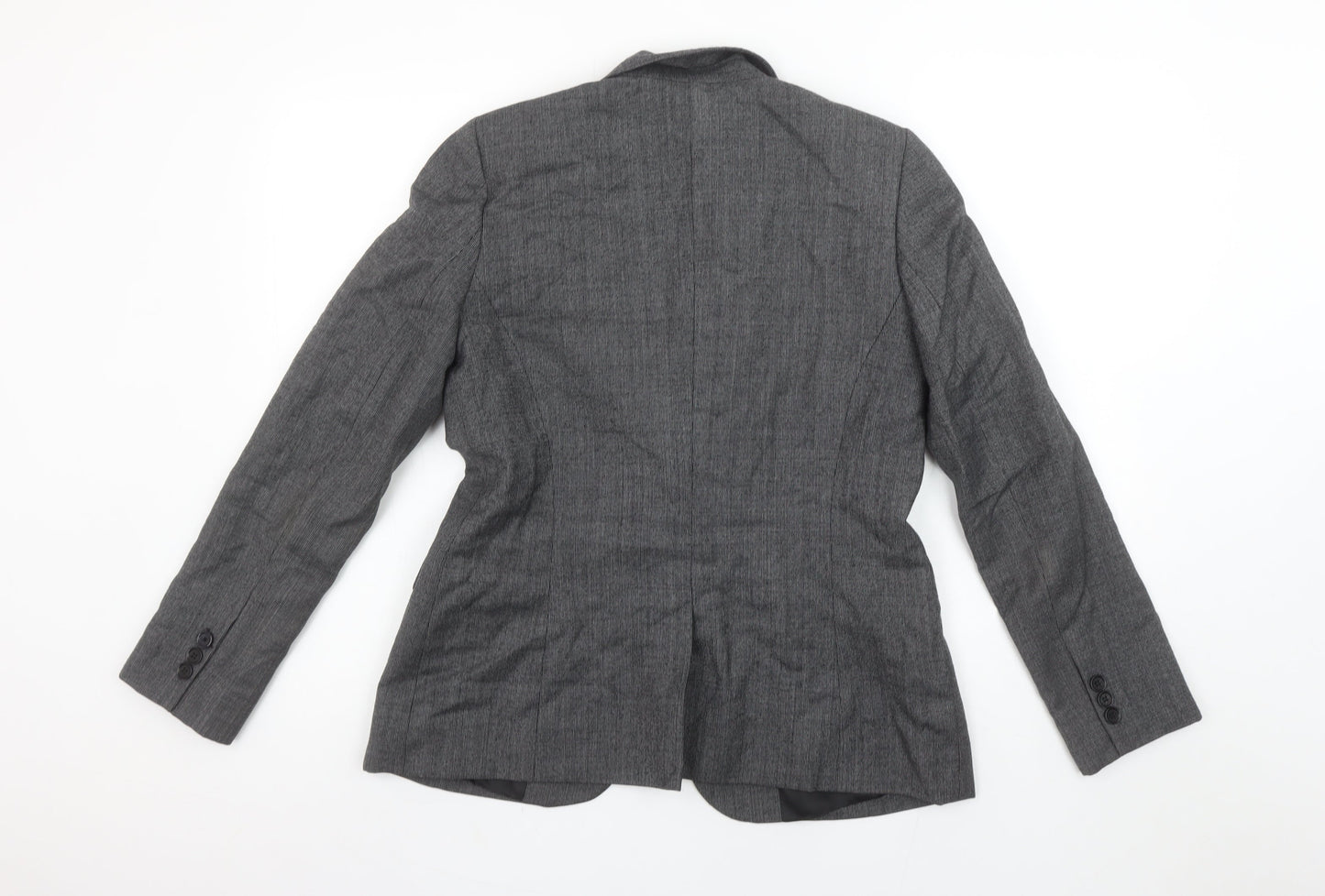 Jaeger Women’s Grey Wool Blend Single Breasted Blazer UK 10