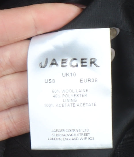 Jaeger Women’s Grey Wool Blend Single Breasted Blazer UK 10