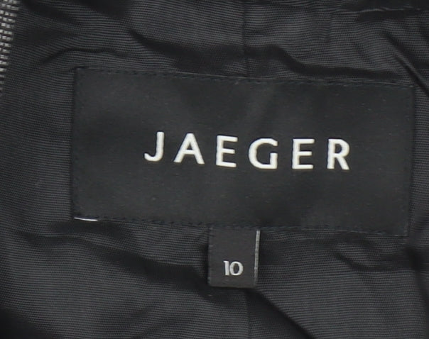 Jaeger Women’s Grey Wool Blend Single Breasted Blazer UK 10