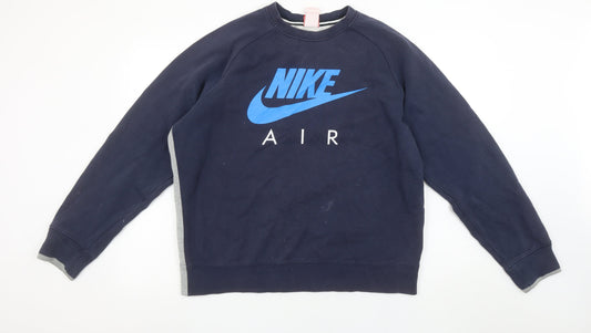 Mens UK L Regular Nike Blue Pullover Sweatshirt