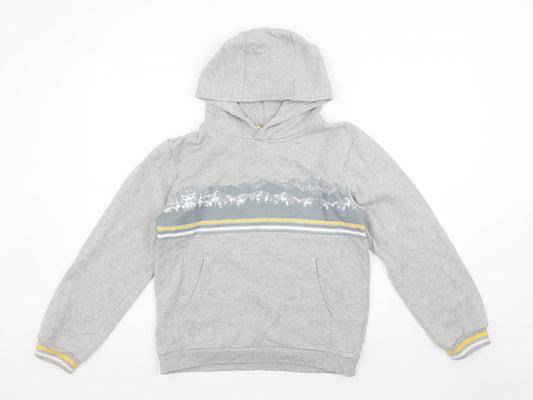 Mountain Warehouse Boys Grey Hoodie 13 Years Pullover Cotton Blend