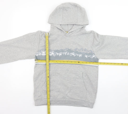 Mountain Warehouse Boys Grey Hoodie 13 Years Pullover Cotton Blend