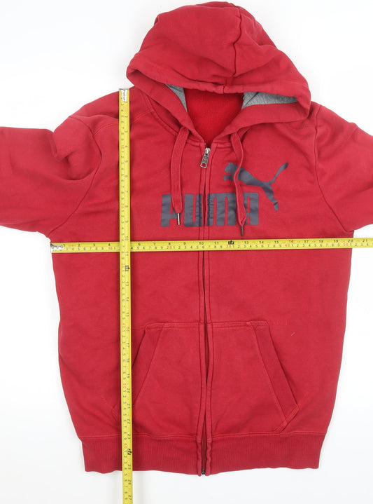 Puma Men's Red Full Zip Hoodie Jacket M Cotton Blend Casual