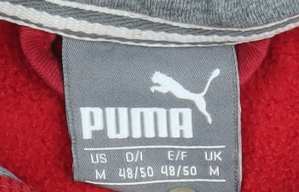 Puma Men's Red Full Zip Hoodie Jacket M Cotton Blend Casual