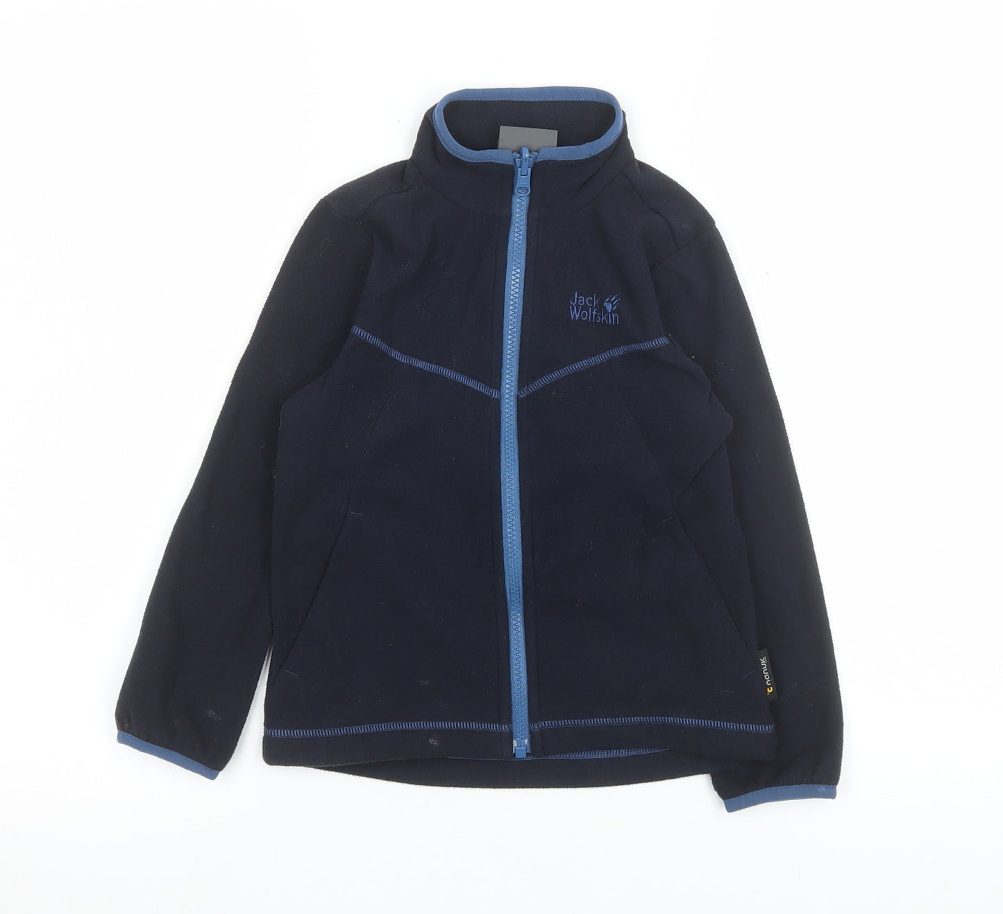 Jack Wolfskin Blue Fleece Full Zip Jacket Unisex Kids 8 Hiking Outdoor Layer