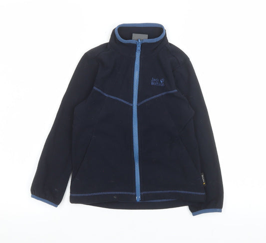 Jack Wolfskin Blue Fleece Full Zip Jacket Unisex Kids 8 Hiking Outdoor Layer