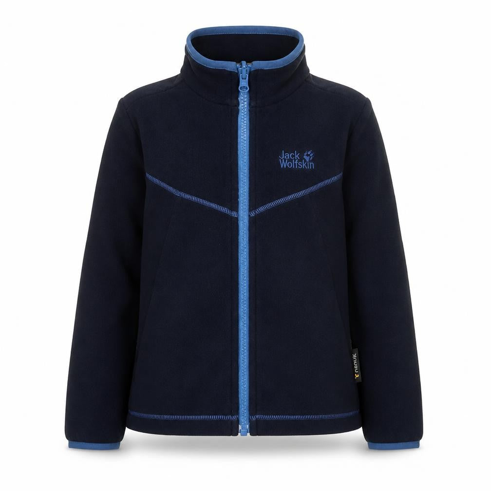 Jack Wolfskin Blue Fleece Full Zip Jacket Unisex Kids 8 Hiking Outdoor Layer