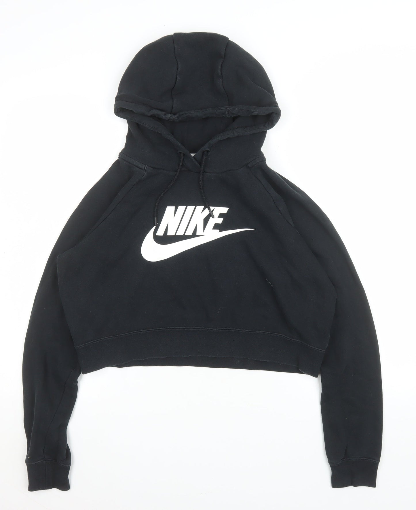 Nike Women's Black Cropped Pullover Hoodie Size M