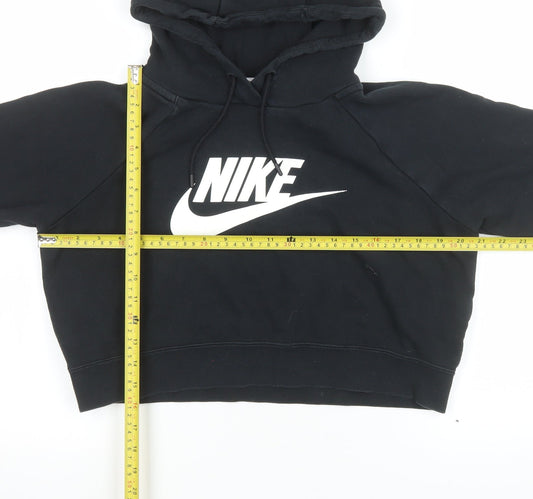 Nike Women's Black Cropped Pullover Hoodie Size M
