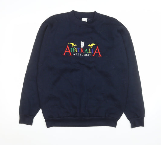 Mr. Kangaroo Men's Blue Embroidered Australia Melbourne Cotton Sweatshirt S