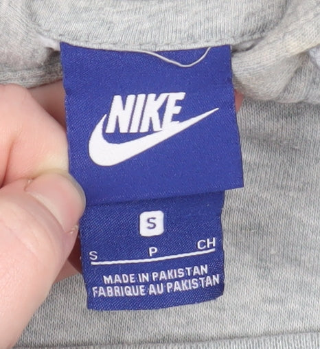 Nike Women’s Grey Small Pullover Hoodie with Logo