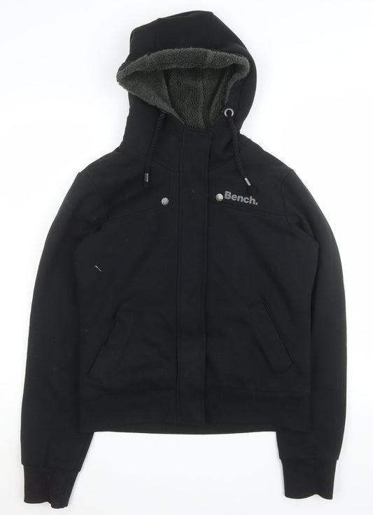 Bench Men's Black L Hooded Lined Cotton Blend Jacket