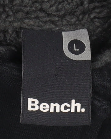 Bench Men's Black L Hooded Lined Cotton Blend Jacket