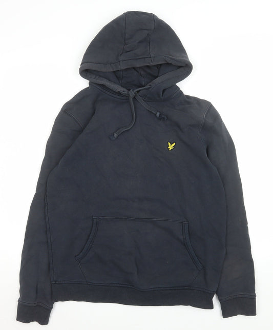 Mens UK L Regular Lyle & Scott Blue Pullover Hoodie