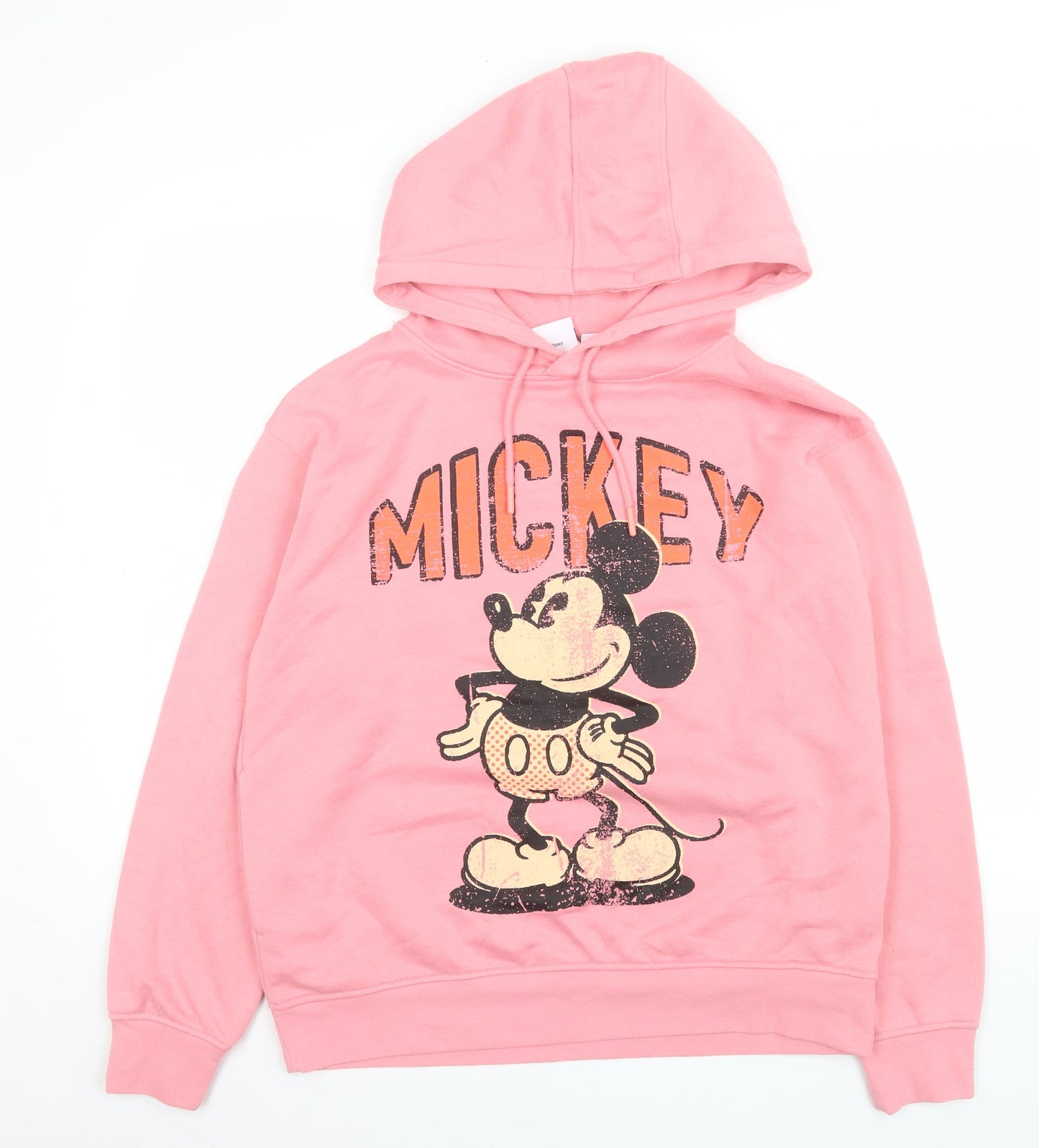 Disney Women Pink Mickey Mouse Pullover Hoodie Size S 10/12