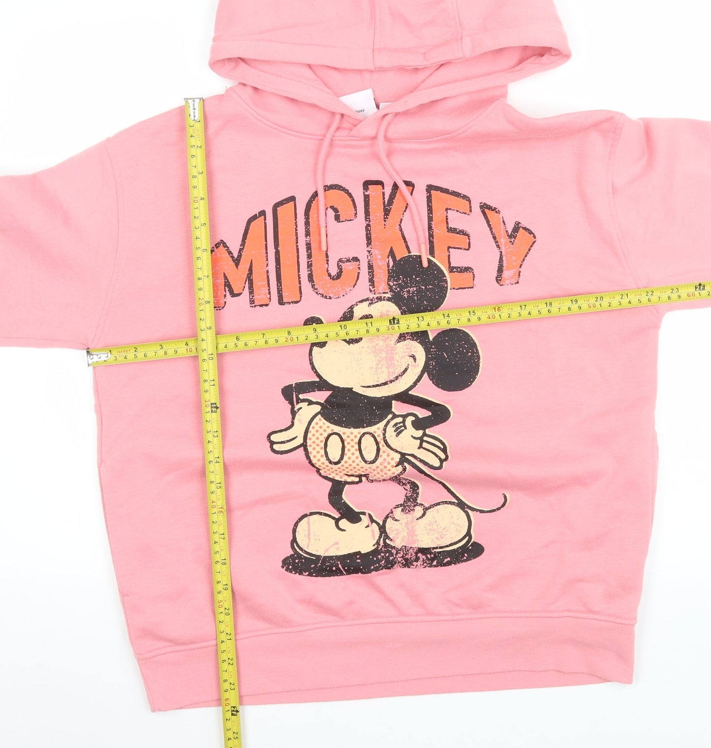 Disney Women Pink Mickey Mouse Pullover Hoodie Size S 10/12