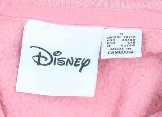 Disney Women Pink Mickey Mouse Pullover Hoodie Size S 10/12
