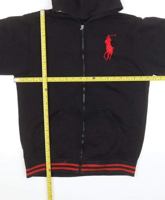 Womens UK Size L Regular Ralph Lauren Black Cotton Blend Jacket