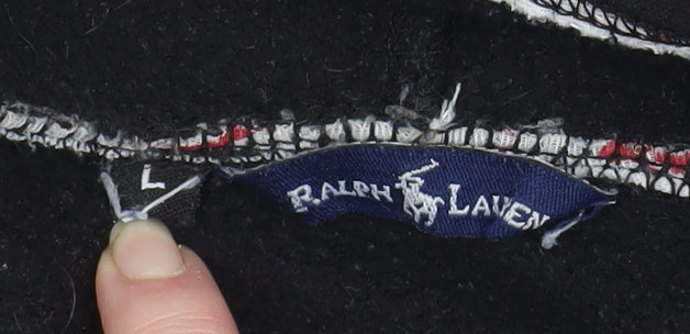 Womens UK Size L Regular Ralph Lauren Black Cotton Blend Jacket