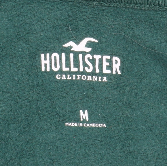 Hollister Women's Green Hooded Full Zip Cotton Jacket M
