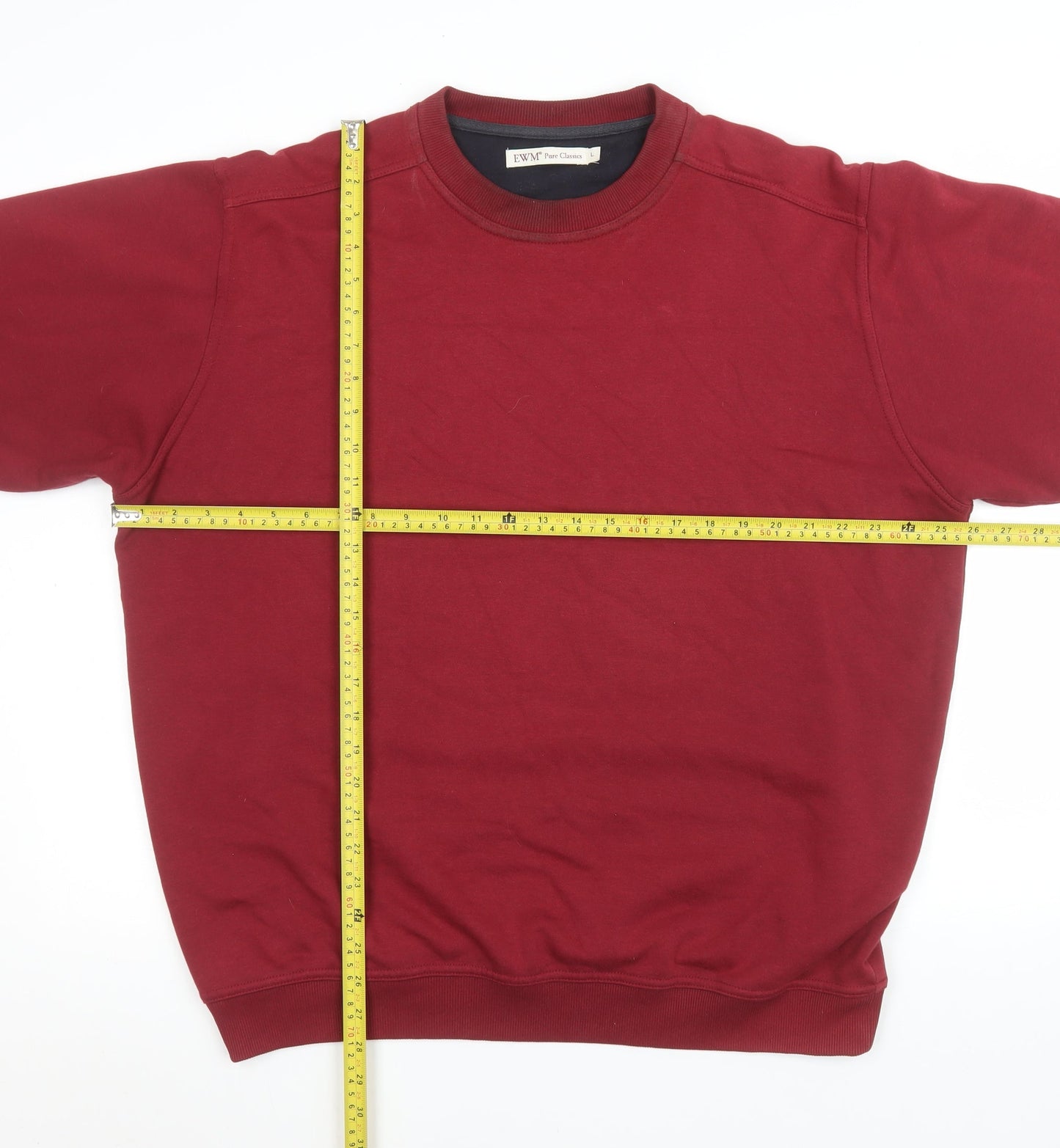 EWM Men’s Red Cotton Blend Crew Neck Sweatshirt Size L