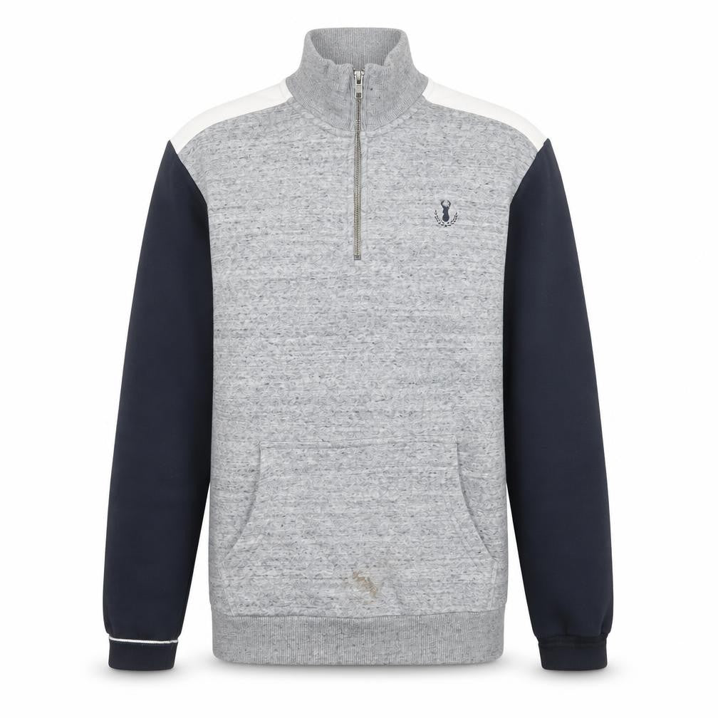 Next Men’s Grey 1/2 Zip Sweatshirt S Regular Fit Mock Neck