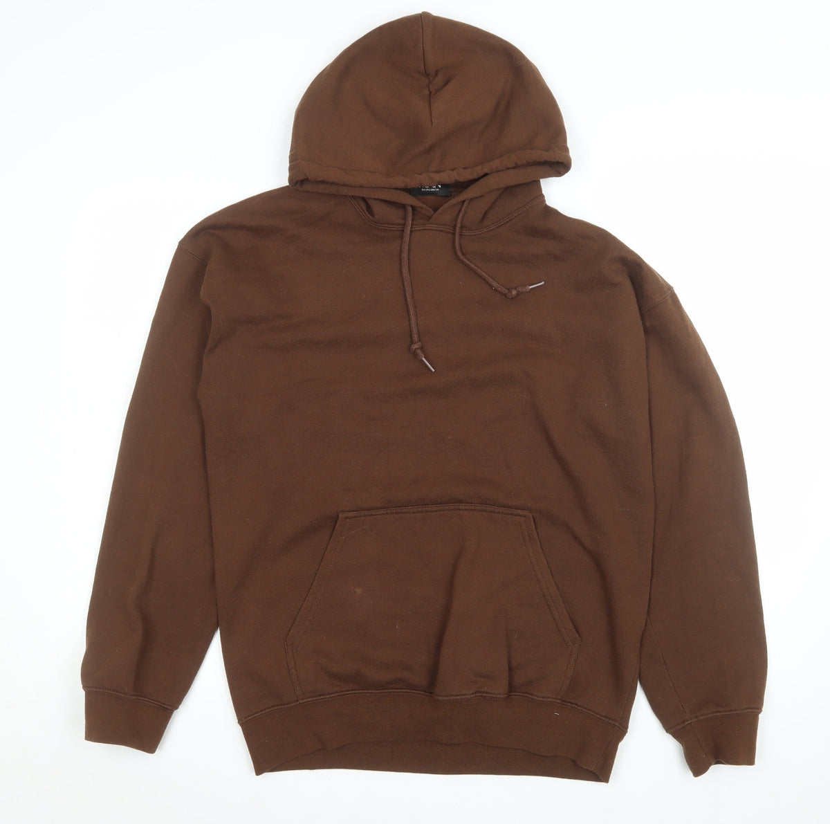 boohooMAN Womens Brown Pullover Hoodie S Graphic Eagle Print Cotton Blend