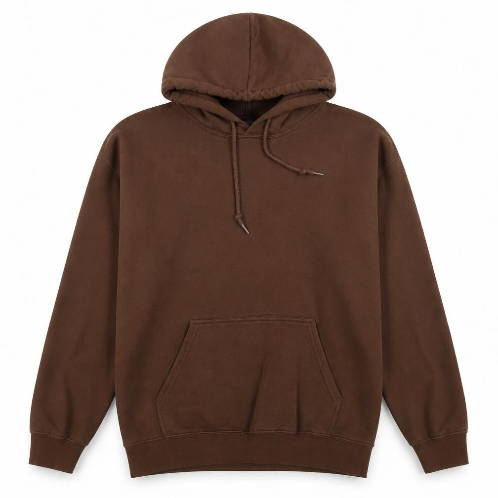 boohooMAN Womens Brown Pullover Hoodie S Graphic Eagle Print Cotton Blend