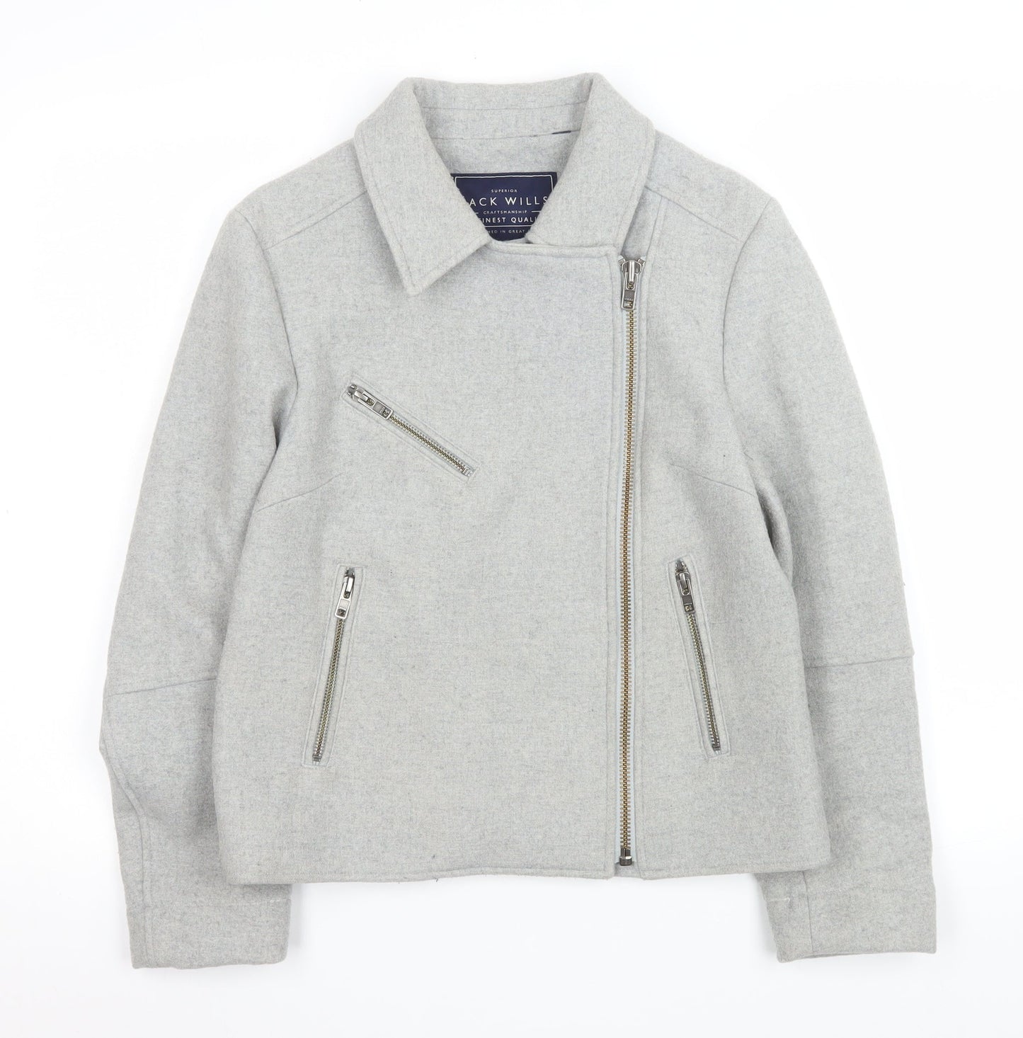 Womens UK Size 8 Regular Jack Wills Grey Wool Blend Jacket