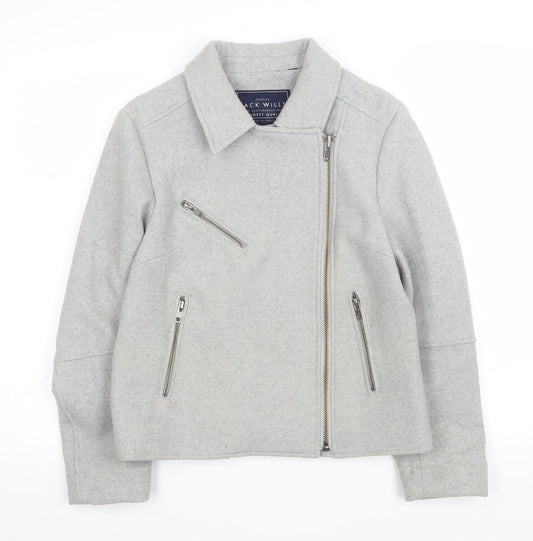 Womens UK Size 8 Regular Jack Wills Grey Polyester Blend Jacket