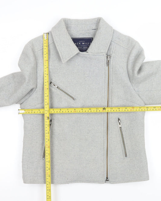 Womens UK Size 8 Regular Jack Wills Grey Polyester Blend Jacket