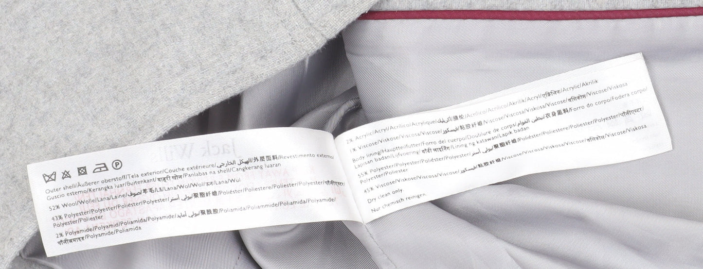 Womens UK Size 8 Regular Jack Wills Grey Wool Blend Jacket