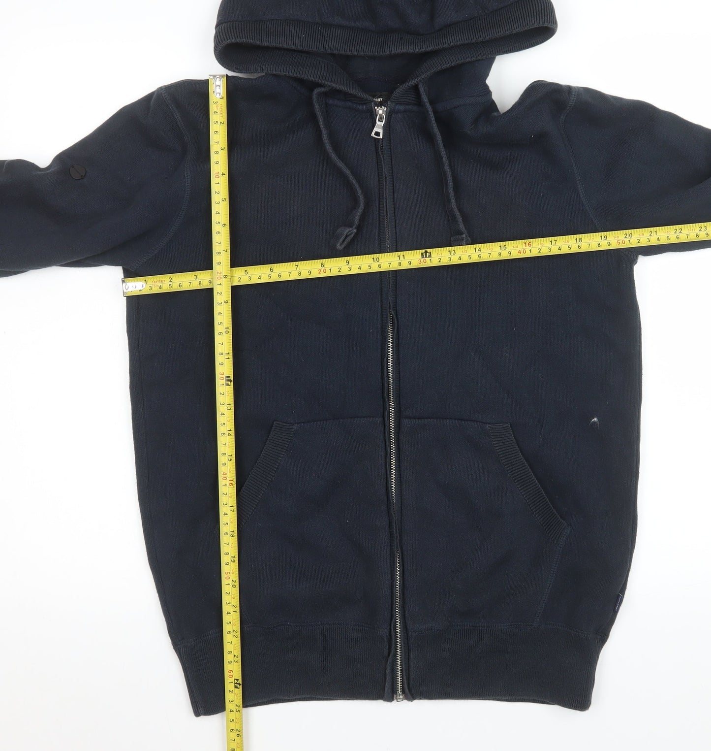 Superday Studios Womens Black Small Hooded Full Zip Cotton Jacket