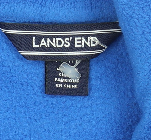 Lands' End Women’s Blue Petite Fleece Blazer Jacket Size L