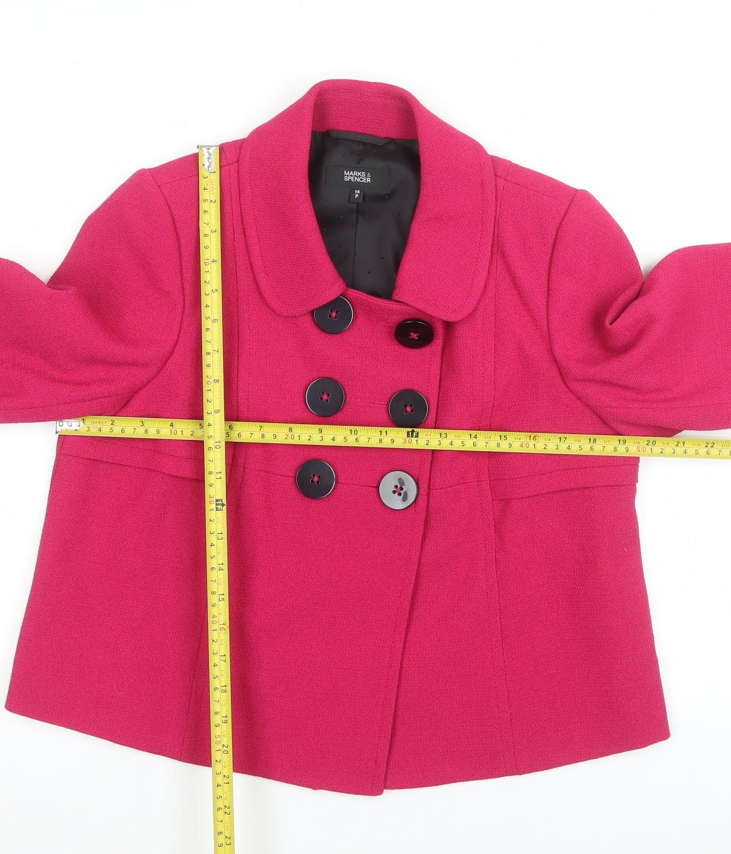 Marks and Spencer Women’s Pink Double-Breasted Petite Blazer UK 14