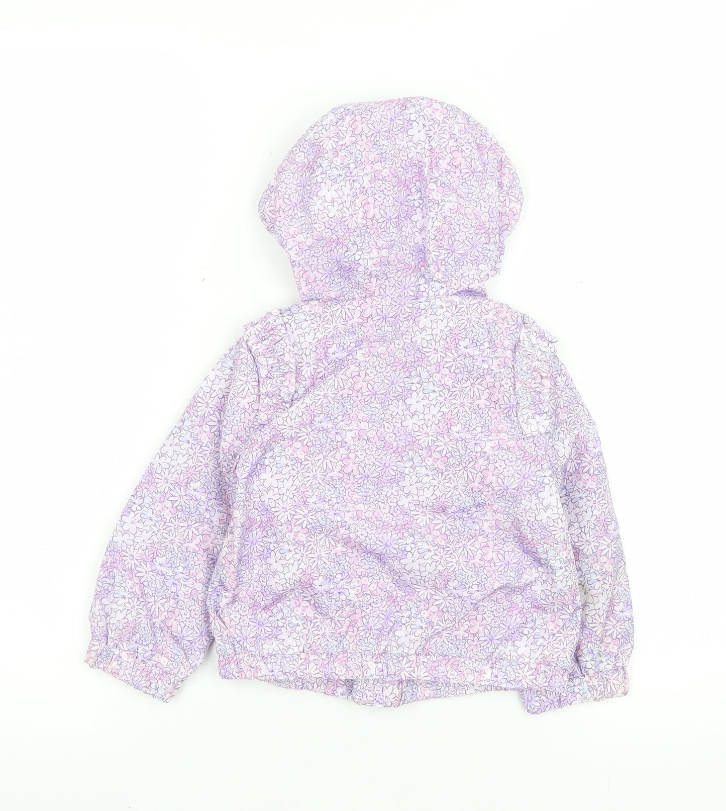 Original Marines Girls Purple Floral Hooded Puffer Jacket 12-18 Months