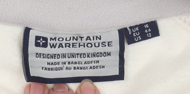 Mountain Warehouse Women Ivory 1/2 Zip Fleece Sweatshirt Size 16