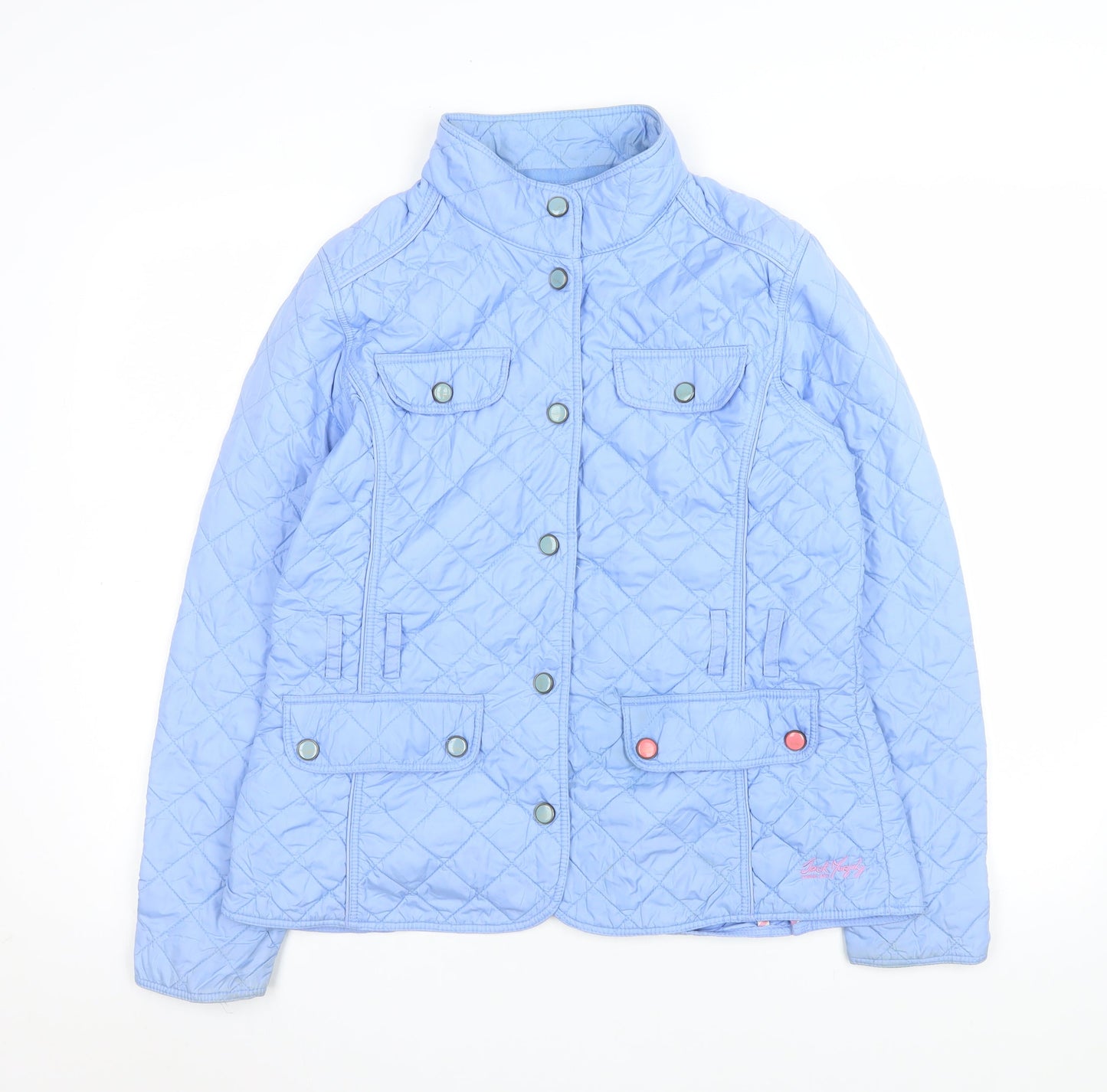 Jack Murphy Women Blue Quilted Mid-Length Jacket Size 14