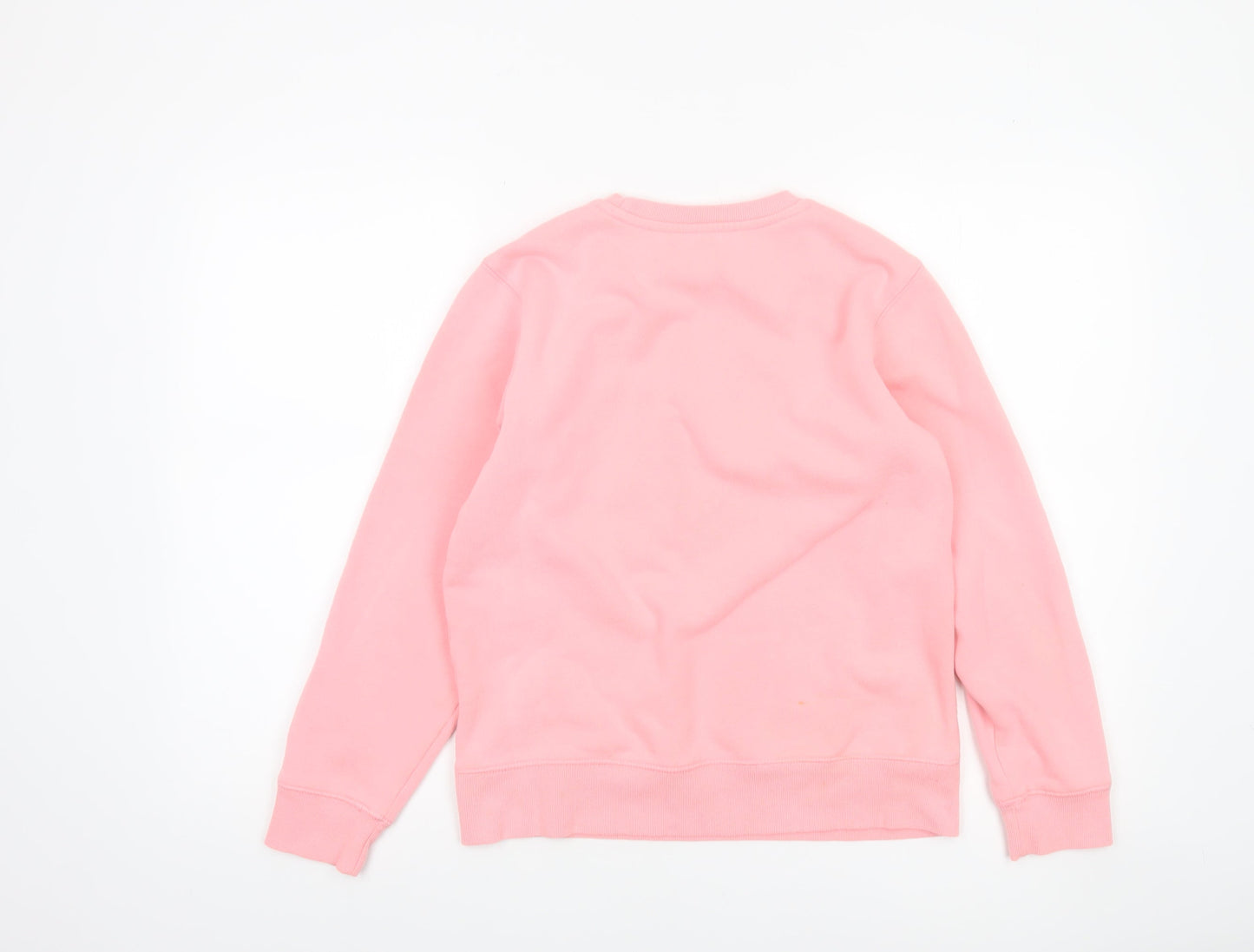 Champion Women Pink Crew Neck Pullover Sweatshirt L Logo Cotton Blend