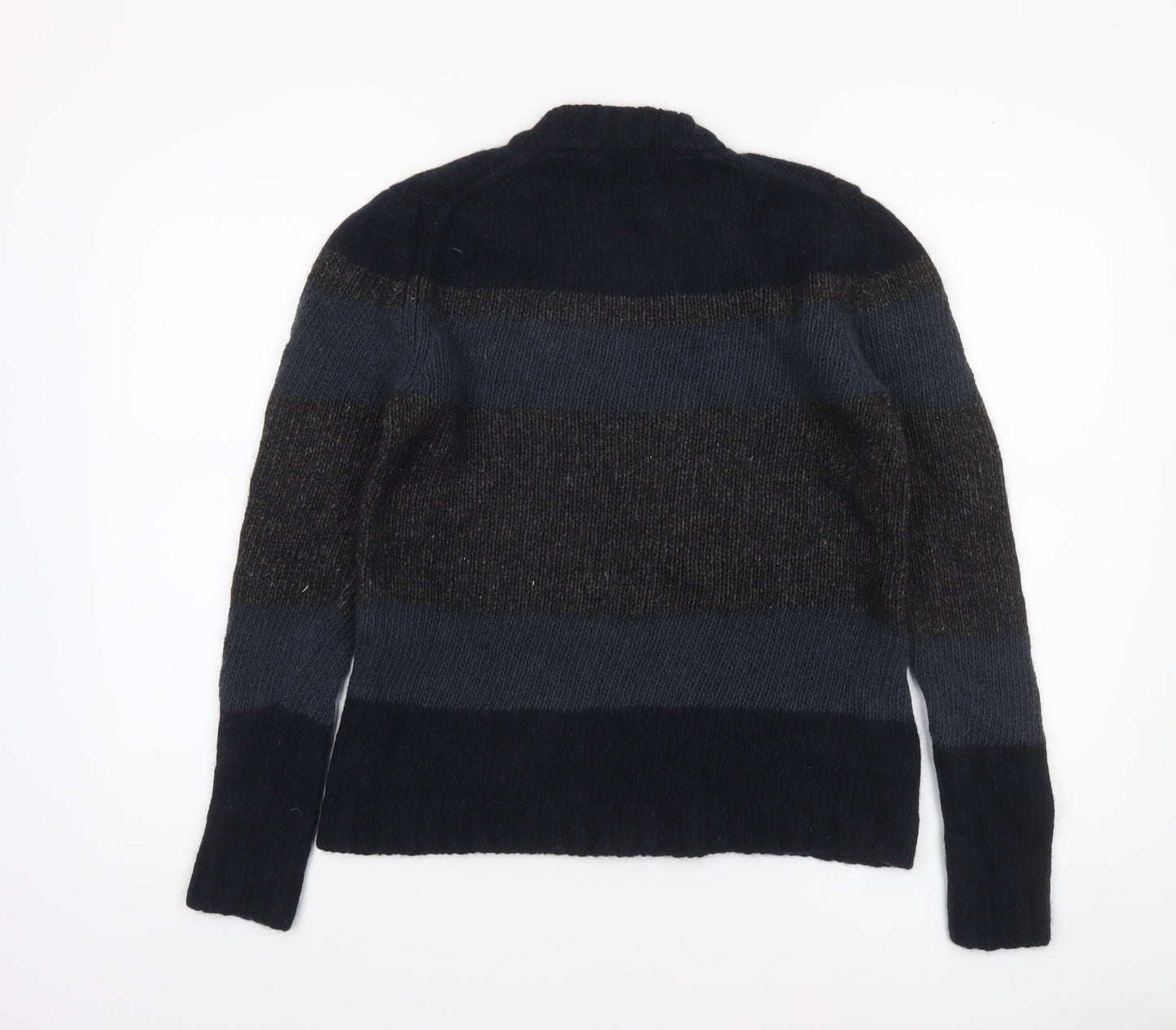 Womens UK L Regular DKNY Blue Pullover Chunky-Knit