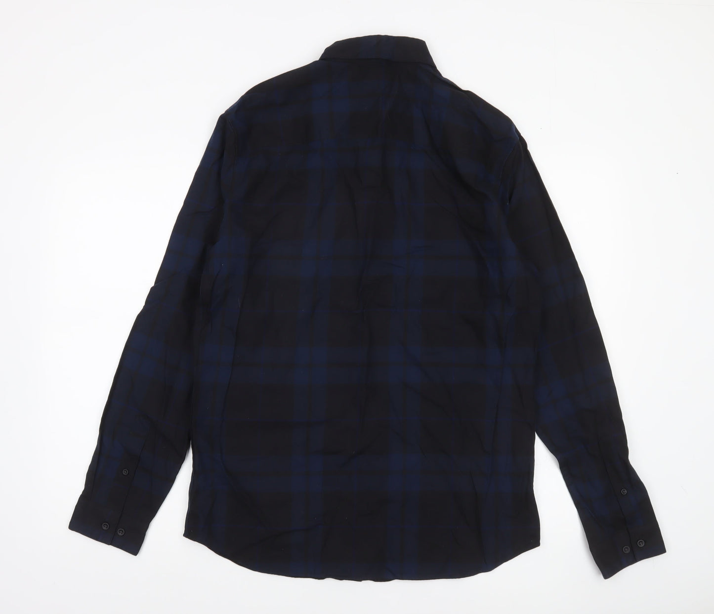 Jack & Jones Premium Men’s Blue Checked Slim Fit Long Sleeve Shirt L 42in