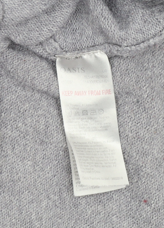 Oasis Women’s Grey Wool Blend Crew Neck Jumper Size S