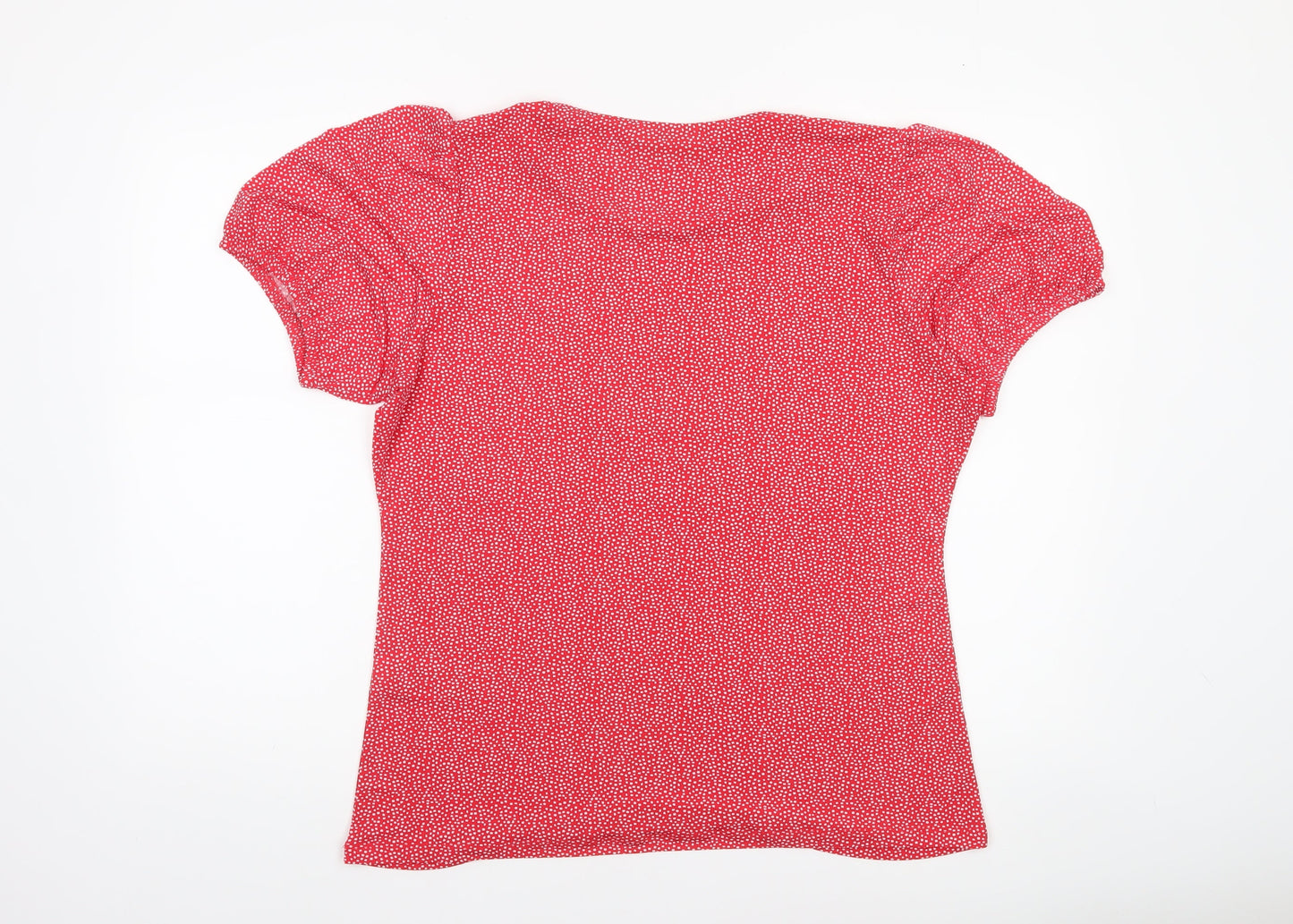 Capsule Women Red Polka Dot Puff Short Sleeve Jersey T-Shirt Size 18