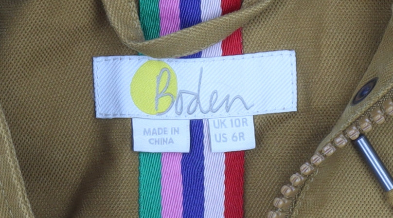 Womens UK Size 10 Regular Boden Yellow Polyester Coat