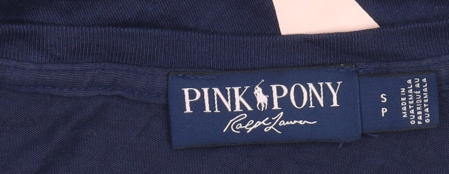 Womens UK Size S Ralph Lauren Blue 100% Cotton T-Shirt