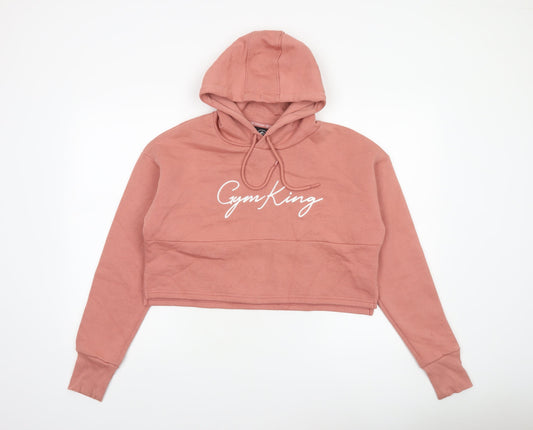 Gym King Women's Pink Cropped Pullover Hoodie Size 14