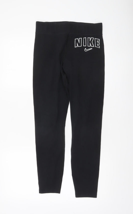 Nike Womens Black Cotton Blend Ankle Leggings Size M