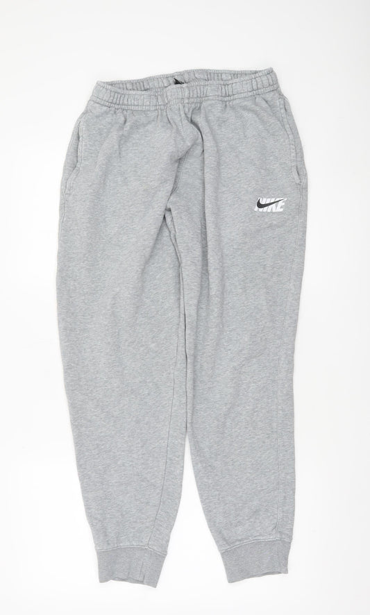 Nike Men’s Grey Fleece Sweatpants Joggers Size M Elastic Waist